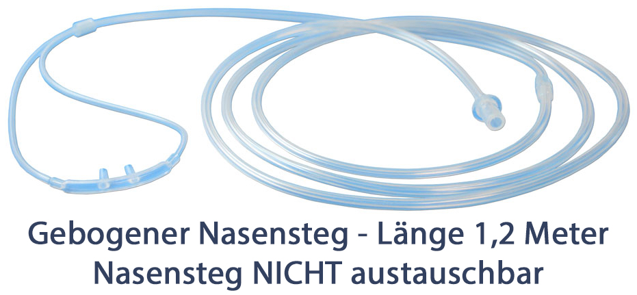 Silikonnasenbrille gebogener Nasensteg nicht austauschbar, Länge 120 cm